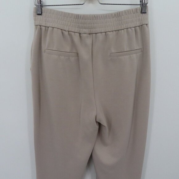 Mason DAmelie Womens Medium Pull On Stretch Waistband Beige Pants Pleated Front - Picture 5 of 10